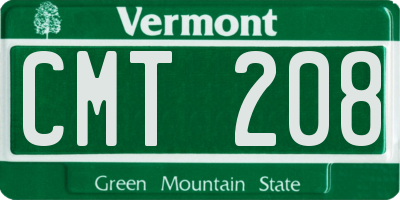 VT license plate CMT208