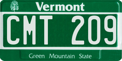 VT license plate CMT209