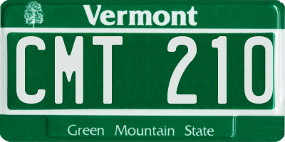 VT license plate CMT210