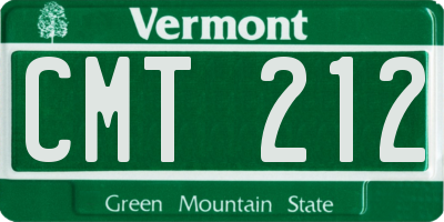 VT license plate CMT212