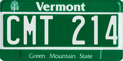 VT license plate CMT214