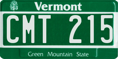 VT license plate CMT215