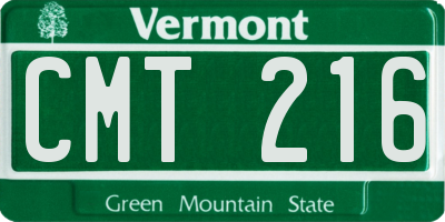 VT license plate CMT216