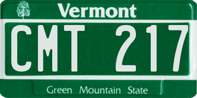 VT license plate CMT217