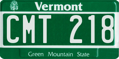 VT license plate CMT218