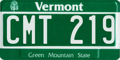 VT license plate CMT219