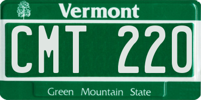 VT license plate CMT220