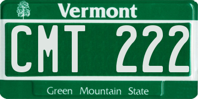 VT license plate CMT222