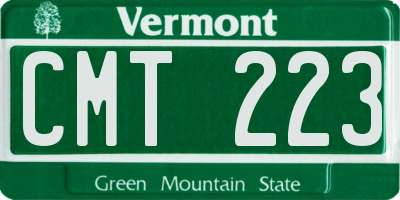 VT license plate CMT223