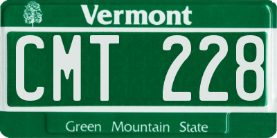 VT license plate CMT228