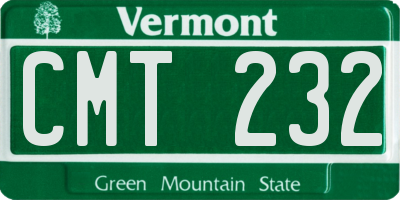 VT license plate CMT232