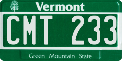 VT license plate CMT233