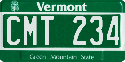 VT license plate CMT234
