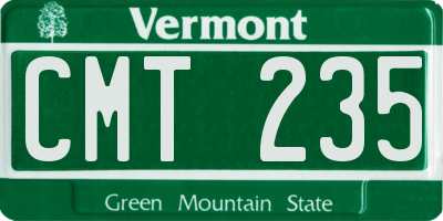 VT license plate CMT235