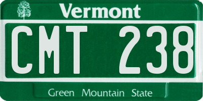 VT license plate CMT238