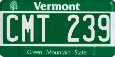 VT license plate CMT239
