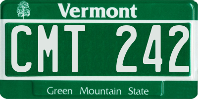 VT license plate CMT242