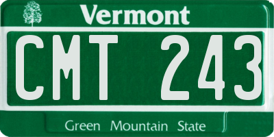 VT license plate CMT243