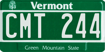 VT license plate CMT244
