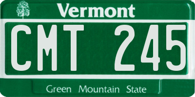 VT license plate CMT245