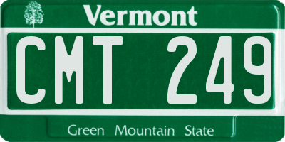 VT license plate CMT249