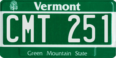 VT license plate CMT251