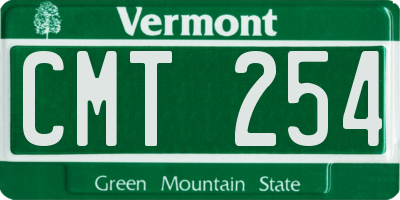 VT license plate CMT254
