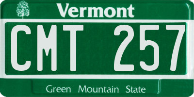 VT license plate CMT257