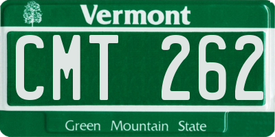 VT license plate CMT262