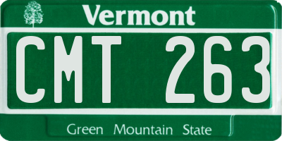 VT license plate CMT263