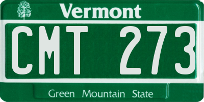 VT license plate CMT273