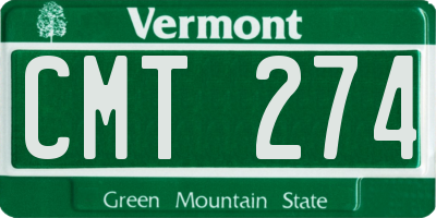 VT license plate CMT274