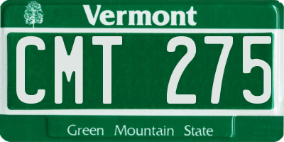 VT license plate CMT275