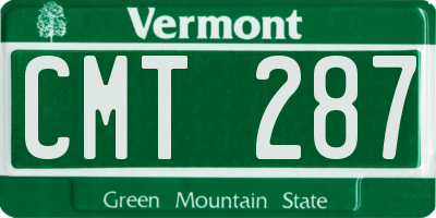 VT license plate CMT287