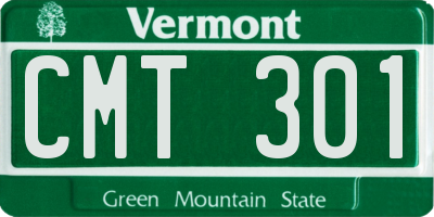 VT license plate CMT301
