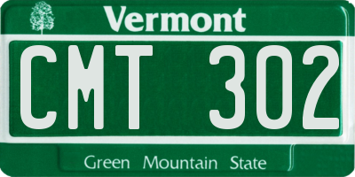VT license plate CMT302