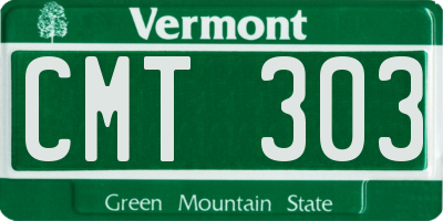 VT license plate CMT303