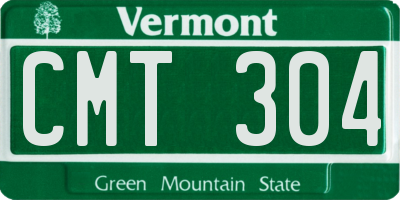 VT license plate CMT304