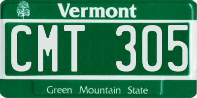 VT license plate CMT305