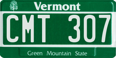 VT license plate CMT307