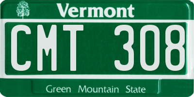 VT license plate CMT308