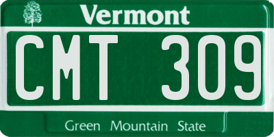 VT license plate CMT309