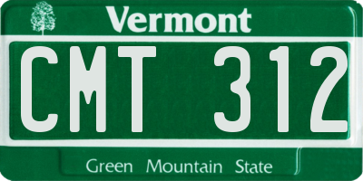 VT license plate CMT312