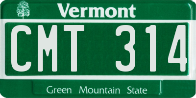 VT license plate CMT314