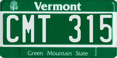 VT license plate CMT315