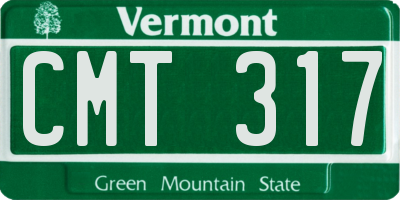 VT license plate CMT317
