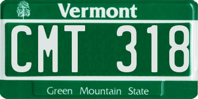 VT license plate CMT318