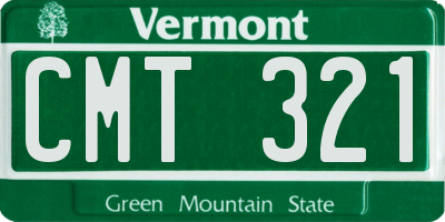 VT license plate CMT321