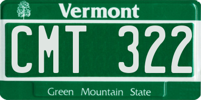 VT license plate CMT322