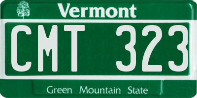 VT license plate CMT323